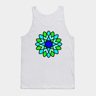 Green and Blue Flower - Flowers Tank Top